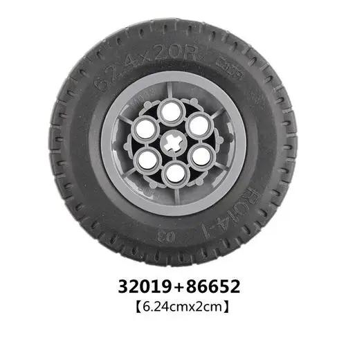 MOC High-Tech Tire Wheel Hub DIY Bricks Car Truck 44309 70695 15413 Construction Building Blocks Compatible Motorcycle Race Toys
