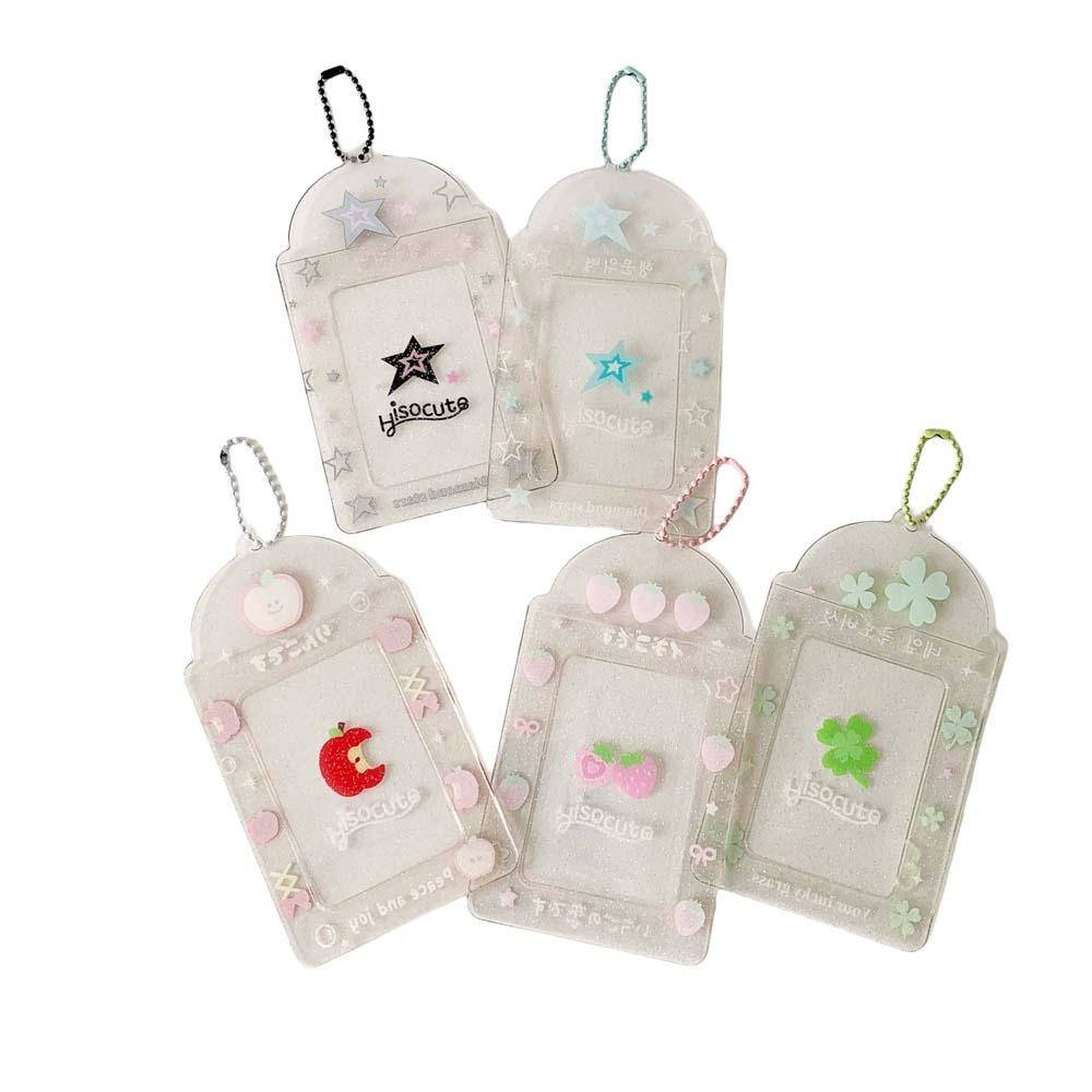 Keychain Pendant ID Photo Photocard Frame Idol Card Display Protector  School Stationery