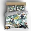Set Biancheria da Letto con Stampa Piante Tropicali Toco per Bambini Regalo di Lusso Set Copripiumino Stampa Digitale 3 Pezzi Morbido Confortevole Traspirante