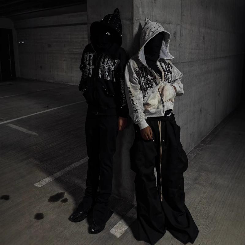 European and American niche letter men's and women's loose street hip-hop hooded sweatshirt