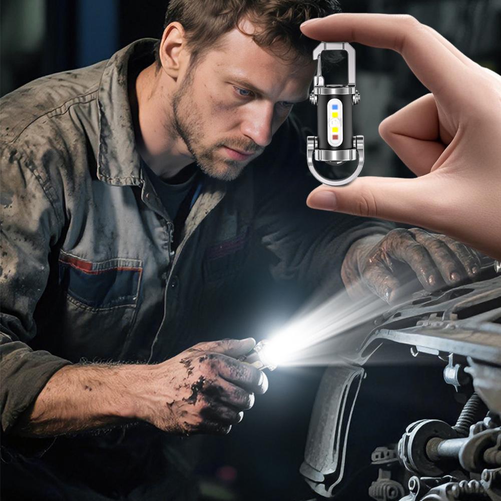 2-10PCS COB LED Keychain Flashlight Multifunctional Portable Keychain Torch Waterproof Camping Flashlight for Camping Hiking