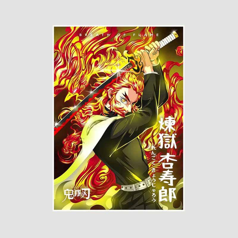 Japanese Comic Movie Demon Slayer Mugen Train Anime Posters Kimetsu No Yaiba White Paper Poster Art Painting Wall Decoration Mural Home Decor