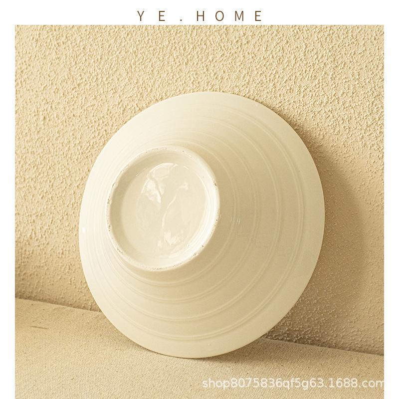 Simple Ceramic Hat Bowl High Value Solid Color Fruit Salad Bowl Household Dish Bowl Round Noodle Bowl Tableware Bowl