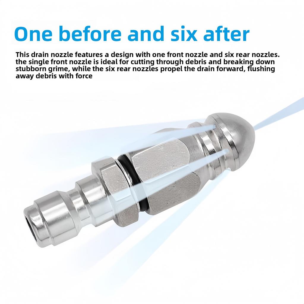 High-pressure Pipe Flushing Nozzle for Rapid Sewer Unblocking