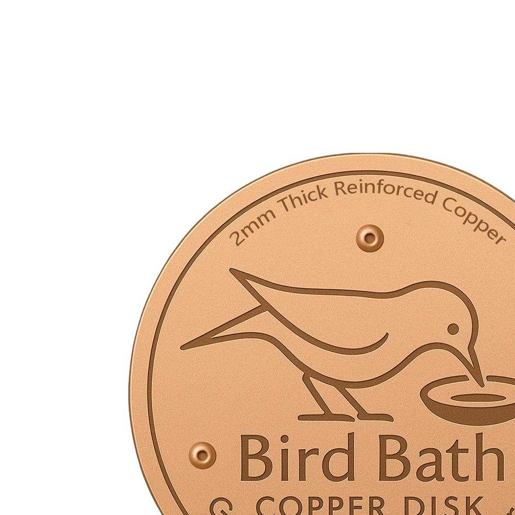 Bird Bath Copper Disk Triple-Point Support Copper Bird Bath Purification Disk Copper Water Cleaner for Outdoor Birdbaths Bowl