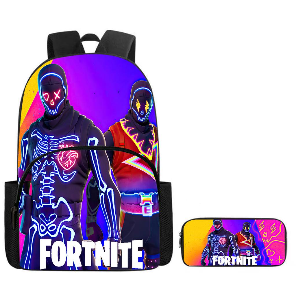 Fortnite Large Capacity Backpack Pencil Case Set - Cartoon Gaming School Supplies for Kids 5-8 Years, Unisex Gift