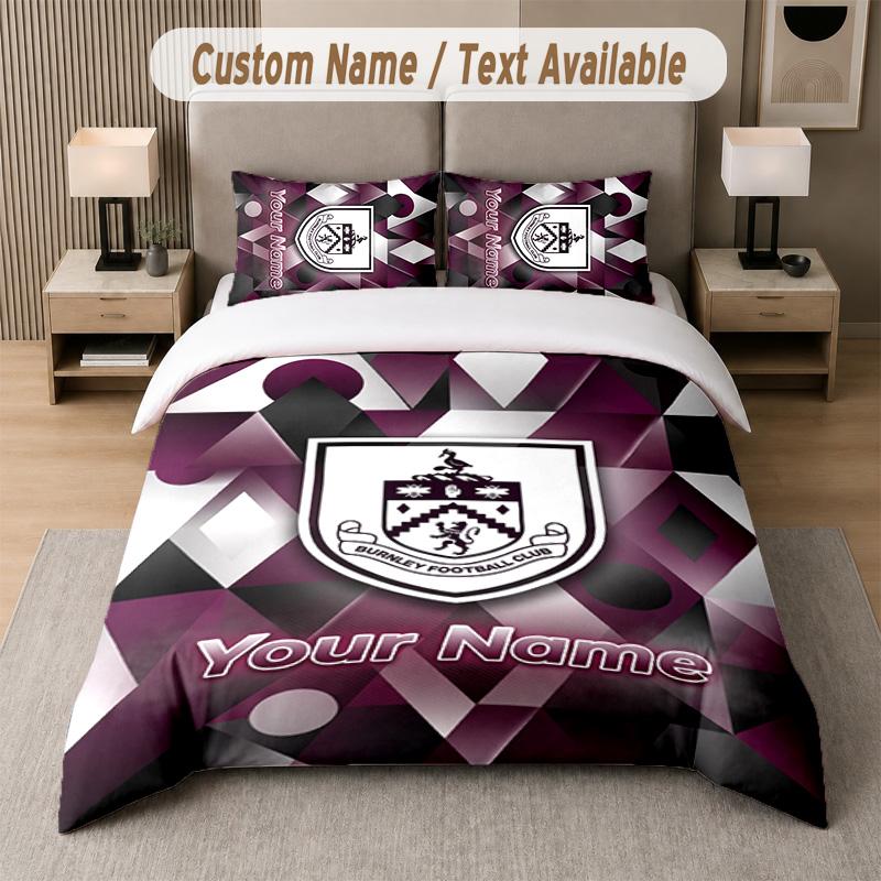 Burnley Football Design Bedding Set Custom Text 1 Duvet Cover & 2 Pillow Cases