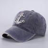 Unisex Pirate Hook Embroidery Washed Baseball Caps Adjustable Casual Hats Spring and Autumn Outdoor Sunscreen Hat