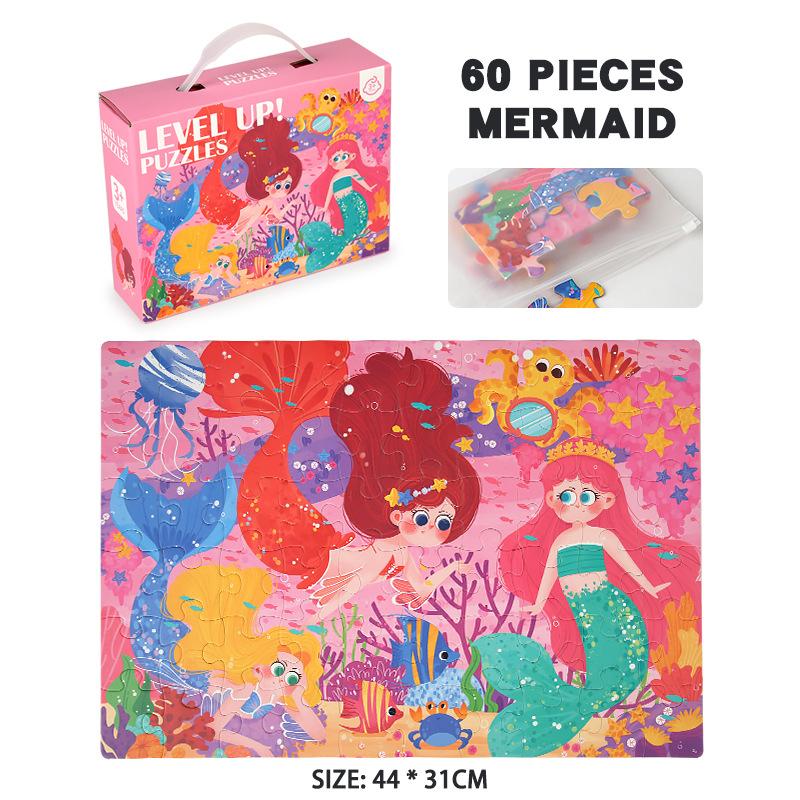 To Up The Next Level Of 6-In-1 Solid Wood Puzzle Gift Box 60 Pieces Of Educational Toys Children'S Hands-On Animal Toys Gifts