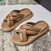 The First Layer of Sheepskin Slippers for Women To Wear 2025 Summer New Thick-soled Versatile Sandals for Women's Casual Height-increasing Fashion 