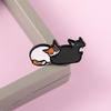 1/4Pcs Funny Cat Fight Cute Enamel Brooches Cartoon Creative Design Schoolbag Pins Badge Daily Wear Fashion Accessories Gifts