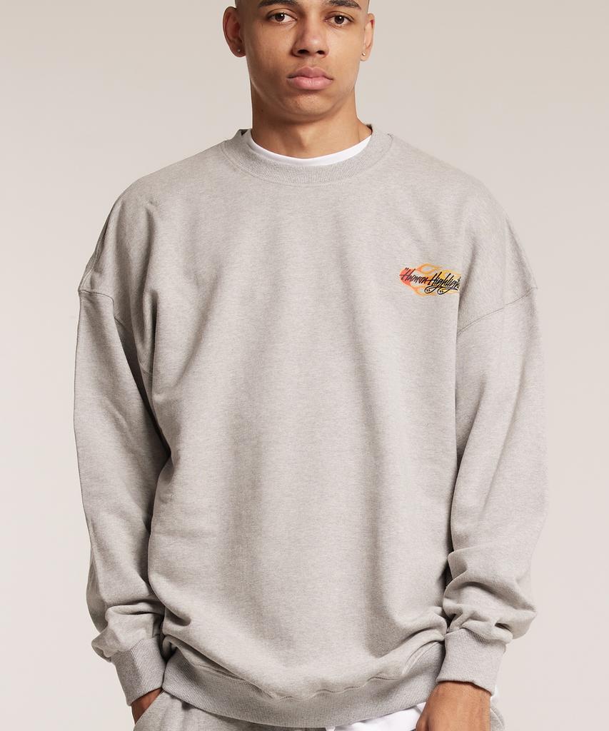 CREAM SODA LAB Human Highlight Fire Sweatshirt Gray Red