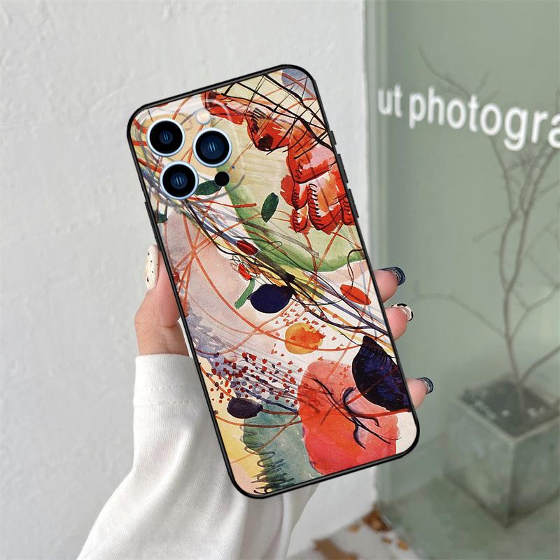 Wassily Kandinsky Abstract Artistic Silicone Soft Case For iPhone 17 Air 11 14 16 15 Pro Max 12 13 Mini 16 Plus 16e Back Cover