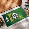 Green Bay Packers Crystal Velvet Rug, Custom Name Text Personalized Non‑Slip Floor Mat for Home Decor Gift