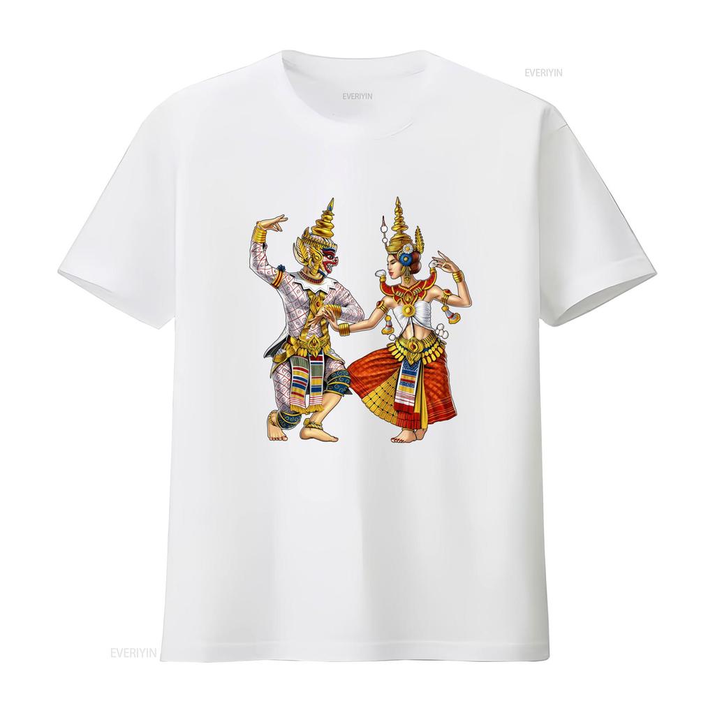 Cambodian Khmer Traditional Dance Apsara Cambodia Dancers T Shirt Unique Cultural Print for Fashion Lovers vintage Washed