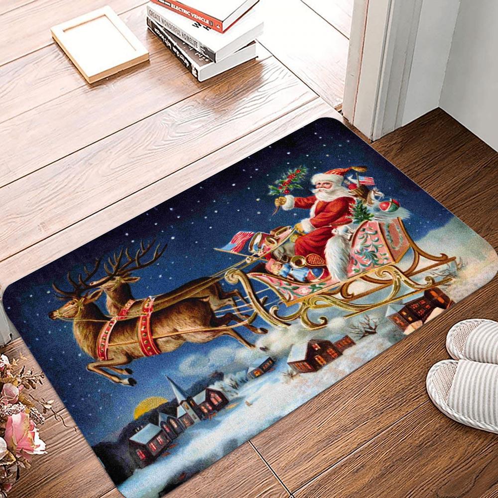 Christmas Door Mat Santa Claus Outdoor Carpet Merry Christmas Decorations For Home 2025 Navidad Xmas Ornament New Year 2026