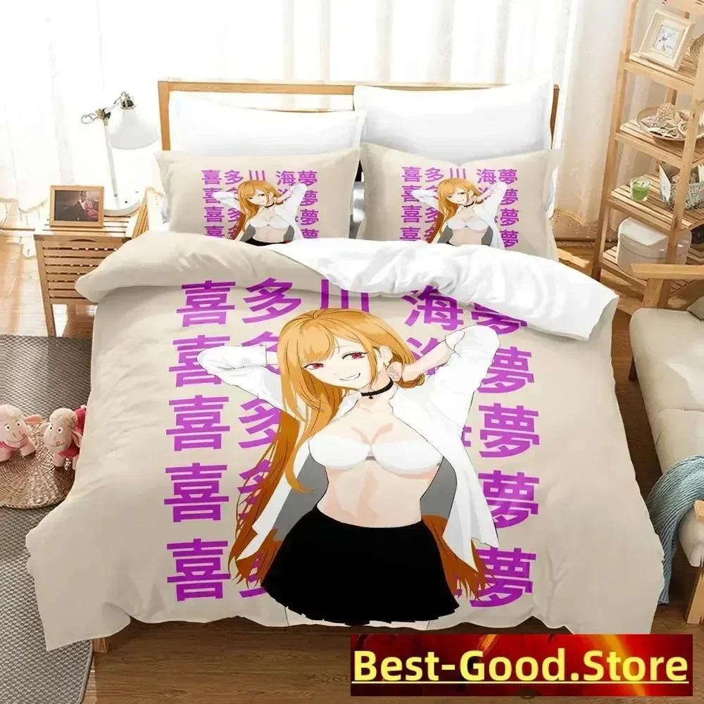 Marin Kitagawa Bettwäsche-Set Einzelbett Twin Full Queen King Size Bettwäsche-Set Erwachsener Kinderzimmer Bettbezug-Sets Anime Bettwäsche-Set