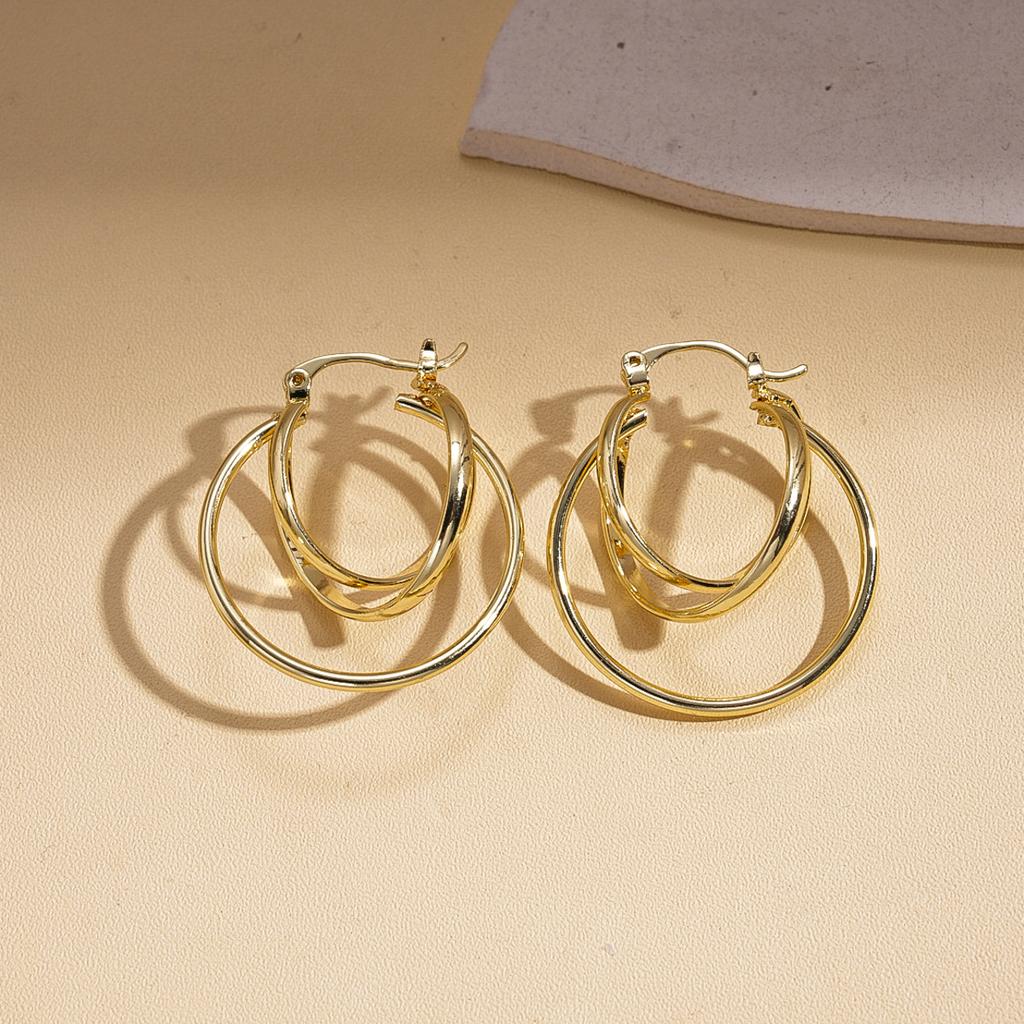 Geometric Round Hollow Ear Buckle Simple Vintage Earrings Earrings