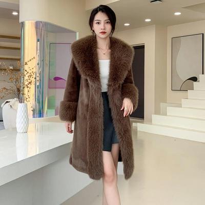 Fur Women's Mink Fur Women's Coat Exudes A Slimming and Elongated Style. Gold Mink Fur Coat Large Size Winter New Style