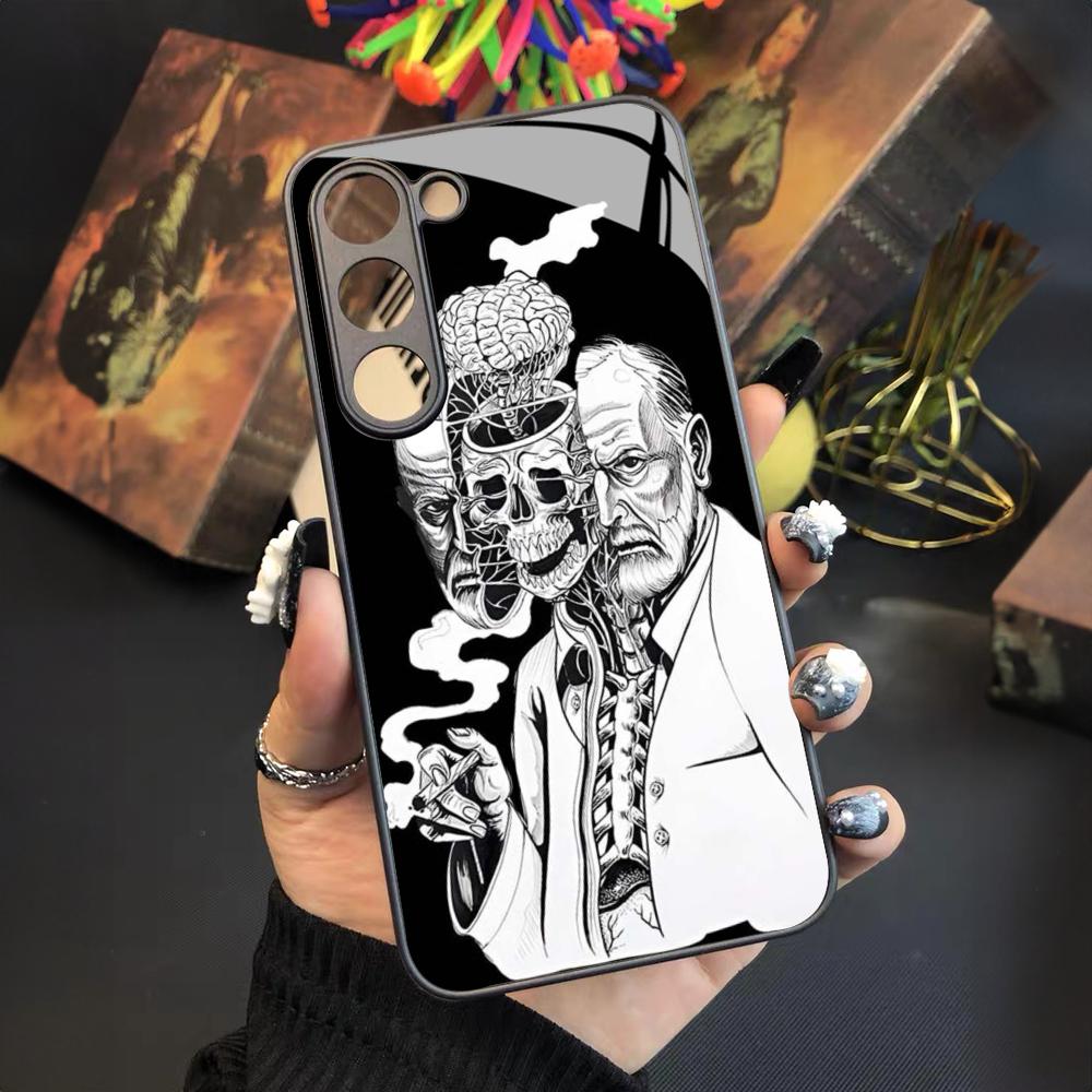 Sigmund psychoanalysis Freud Phone Case for Samsung Galaxy S24 S23 S22 S21 S20 A24 A34 A54 A53 Note20 M54 Fe Ultra Plus Glass