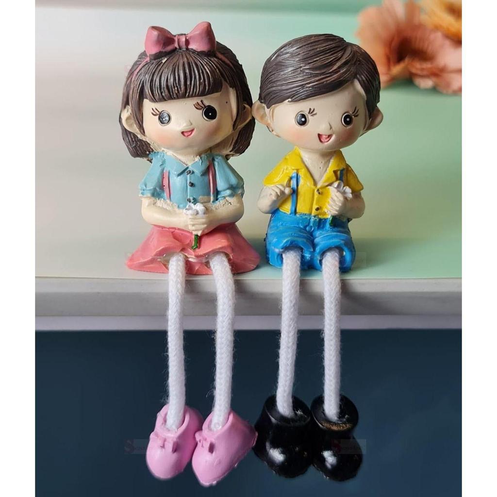 1 Set Hanging Legs Romantic Couple Showpiece | Cute Boy &Girl | Gift for Him/Her, Mother's Day, Home Décor, Living Room