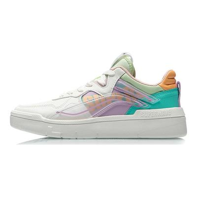 Li Ning Wave Superwave LO Antidérapant Léger Basse Tige Chaussures de Skateboard Femme Blanc Violet Vert AECR004-2