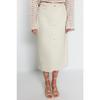 Ecru Button Detailed High Waist Denim Skirt Twoss23et00359