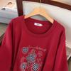 Plus Size Women's Loose Sweater Dress, Bust 150/160, Long Round Neck, 200-350 Jin