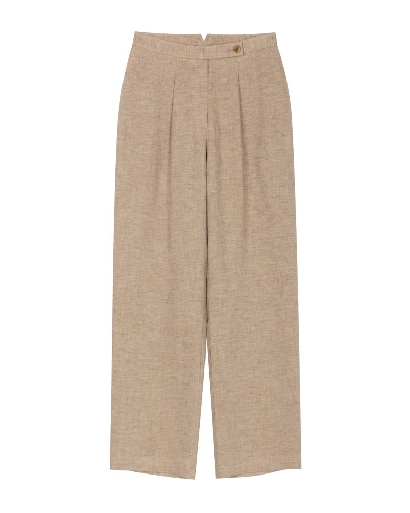 RAMU STUDIO Denzel Linen Setup High-Waisted Wide Pants Oat Denzel10Ot