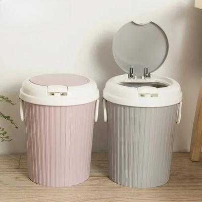 Pop Up Trash Can with Lid Living Room Kitchen Bathroom Plastic Trash Can Office Trash Can