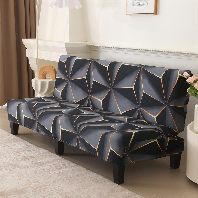 Armless Futon Cover Stretch Sofa Bed Cover Protector High Spandex Elastic Futon Slipcover With Elastic Bottom Machine Washable