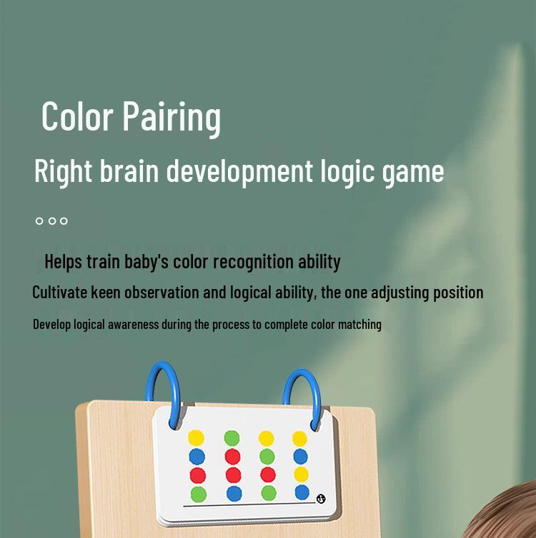 Four-Color Double-Sided Wooden Educational Game for Early Learning and Color Recognition