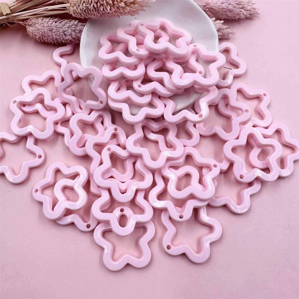 For Necklace Earrings Making 30mm 40Pcs Acrylic DIY Jewelry Material Candy Color Pendants Pentagram Star Pendant Fashion  Accessories