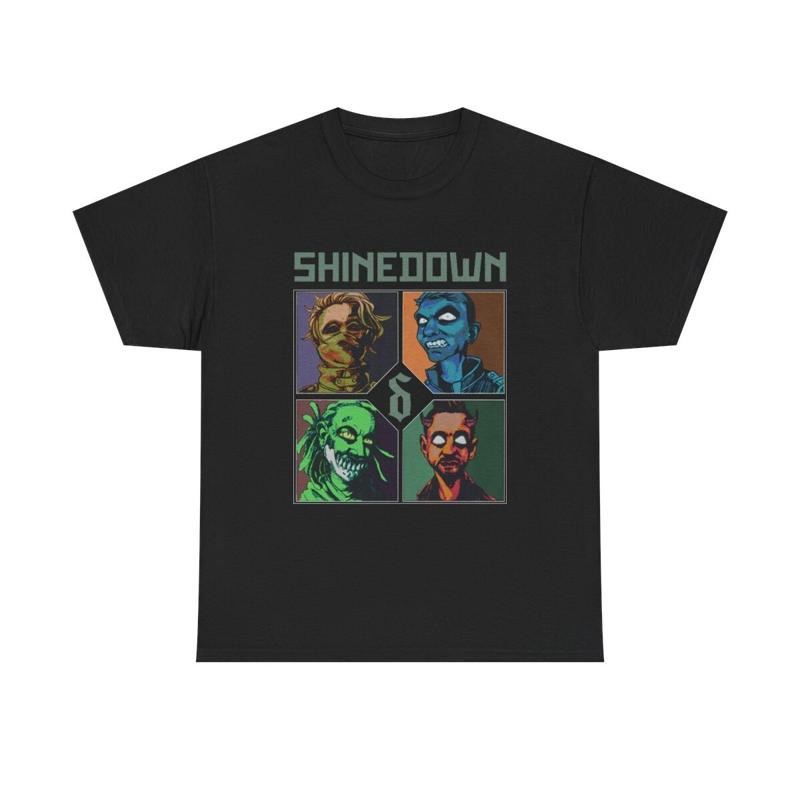 Rare Shinedown My Monsters Are Real Attention 2 Side Cotton T Shirt