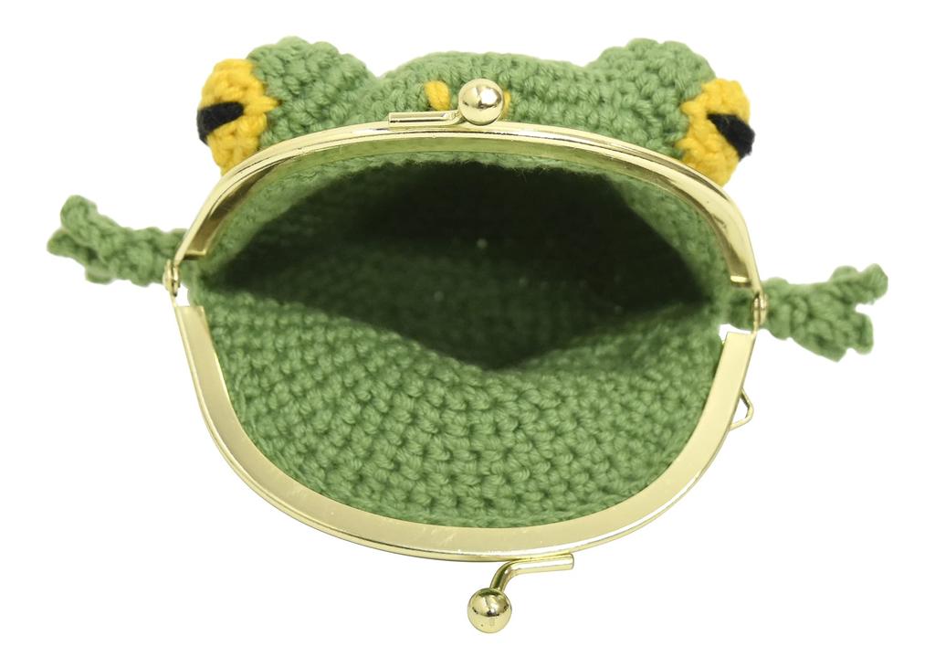 NASKA Kit Frog Purse Green Hand-Knitted HT-15 Col.A