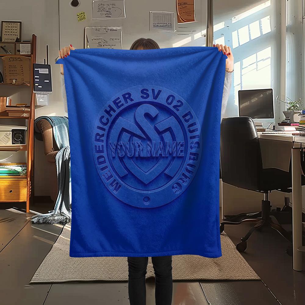 1PC Msv Duisburg Custom Name Patterned Flannel Blanket Suitable For All Seasons For Home Decor Warmth And Comfort Gifts Holiday Present