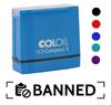 Printtoo Banned Self Inking Rubber Stamp Pre-Inked Office Stamp- Home Office Business Stationery, Black- 42 x 9