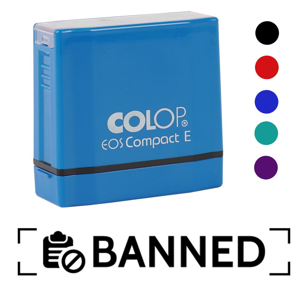 Printtoo Banned Self Inking Rubber Stamp Pre-Inked Office Stamp- Home Office Business Stationery, Black- 42 x 9