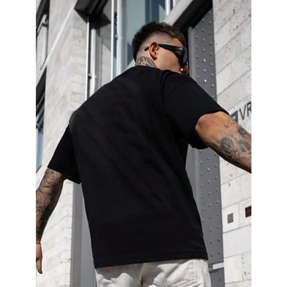 Faith Over Fear Positive Energy Letter Graphic Tshirts Men Fashion Cotton T-Shirts Summer Loose Tee Clothes Breathable Soft Tops