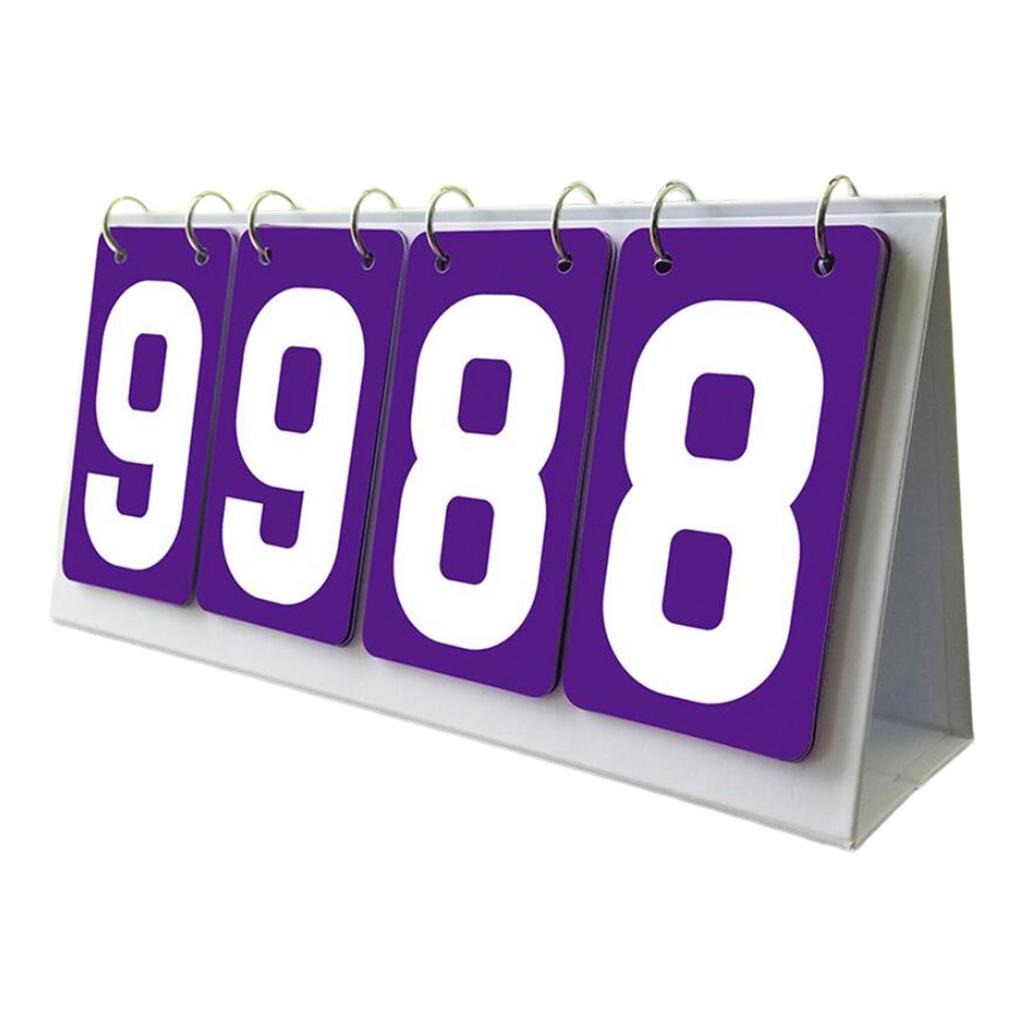 Sports Scoreboard 4 Digits Flip Score Keeper Table Score Flipper for Volleyball Team Games Competition Basketball Coaches