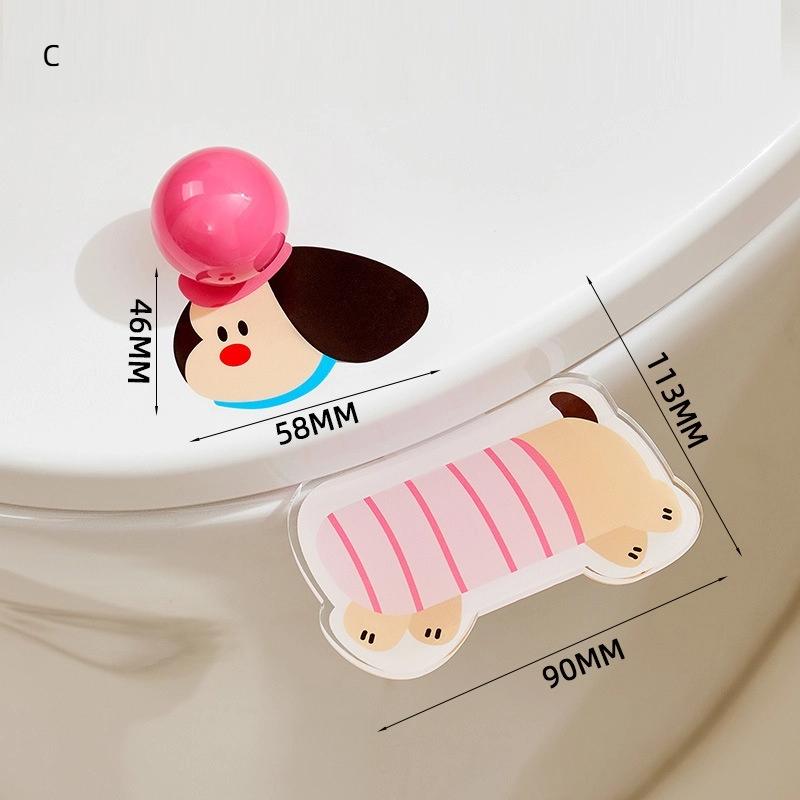 Acrylic Sausage Dog Toilet Lid Holder No-Touch Portable Toilet Lid Opener Cartoon Easy Grip Toilet Anti Dirty Handle Toilet Use