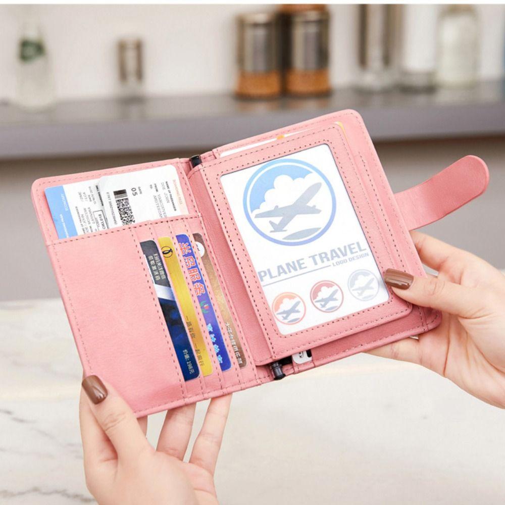 Passport Cover PU Passport Bag Purse Passport Clip Portable Travel Wallet  Men
