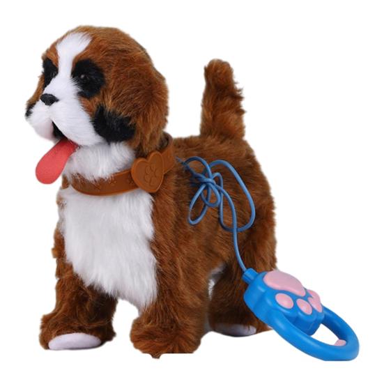Yousheng Electric Plush Dog Toy with Leash Licking Tongue Walking Puppy Plushie with Touch Sensing Lifelike Sounds Toddlers Interactive Simulation