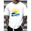 Taglie Europee T-Shirt da Uomo Grafica Onda Solare Estiva - Premium, Stile Casual da Spiaggia, Perfetta per Regali, Uscite in Famiglia, Eventi Aziendali
