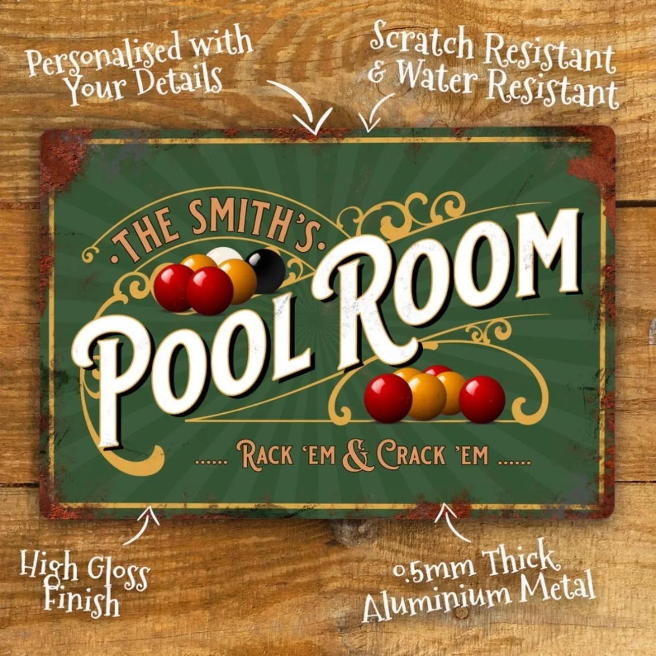 

Custom Metal Tin Sign Vintage Retro Poster for Game Room Bar Wall Decor червоний