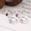 S925 Sterling Silver Ring Women's Natural Crystal Stone Jewelry Niche High-end Open Ring