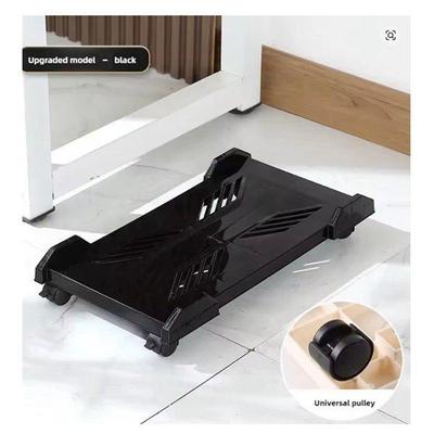 1 Pc Black Plastic Desktop Computer Case Bracket with Movable Casters