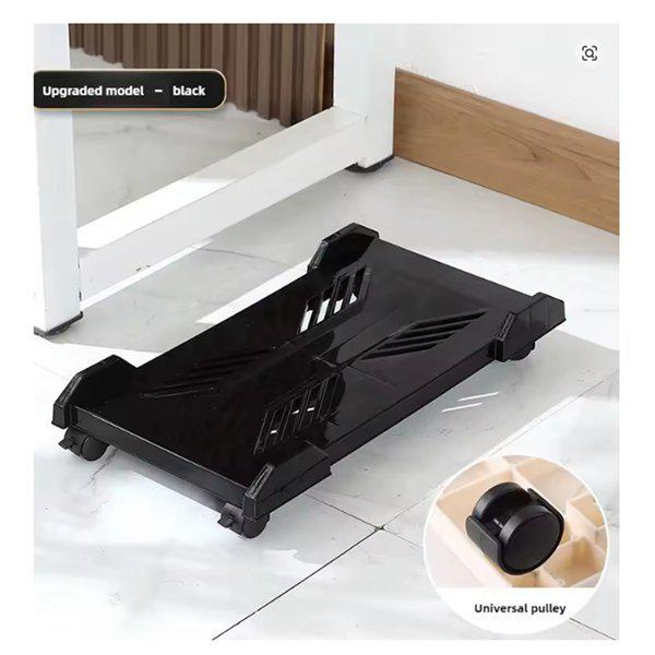 

1 Pc Black Plastic Desktop Computer Case Bracket with Movable Casters Other