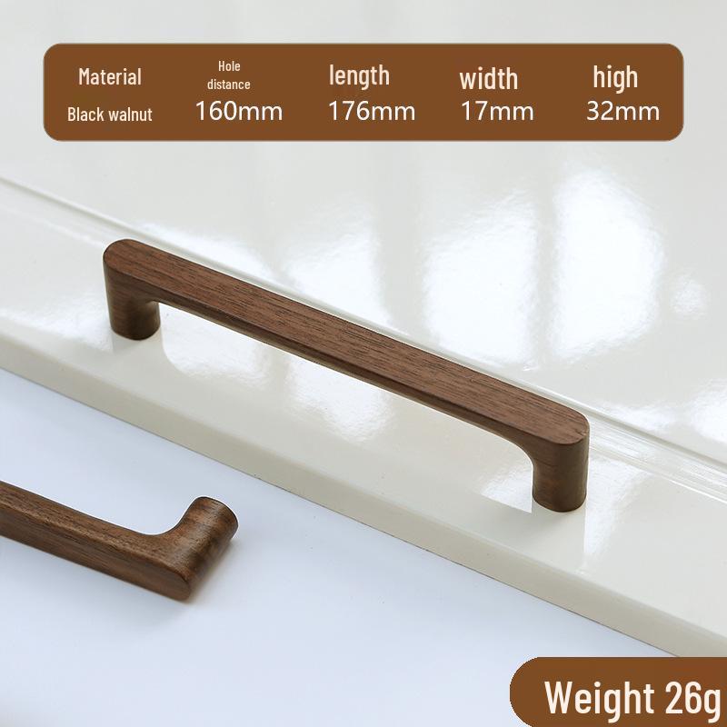 Minimalist Solid Wood Cabinet and Wardrobe Door Handle