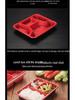 Four-Grid Disposable Plastic Bento Lunch Box with Lid, Multi-Compartment Food Packaging Container.
